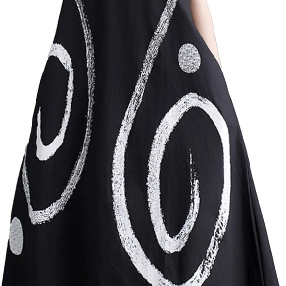 Women's Cotton Polyester Maxi Dress Short Sleeves Casual Beach Summer - Picture 1 of 6